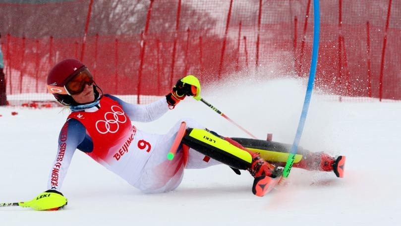 American skier Mikaela Shiffrin crashes out of alpine combined slalom