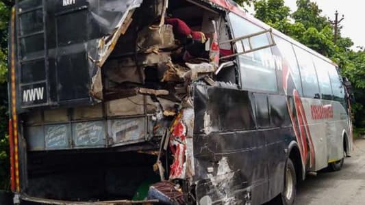 Eighteen killed in India as truck slams into overcrowded bus