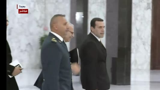 Prime Minister-designate Nawal Salam arrived at Baabda Palace to meet with President Joseph Aoun