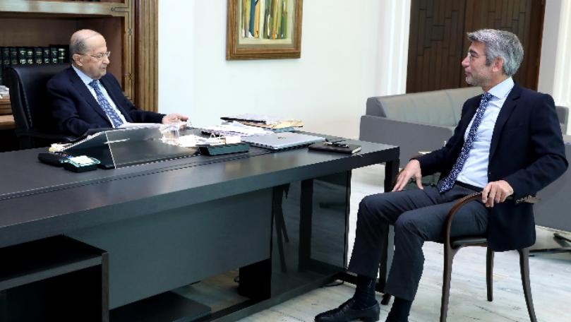 President Aoun receives Minister Fayad, former minister Azour