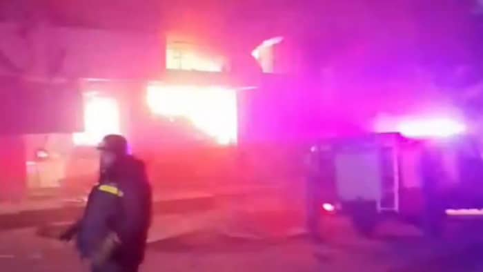 After the Airstrike: Flames Engulf Everything