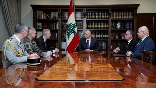 President Aoun meets French Ambassador, Deputy Head of ceasefire oversight committee