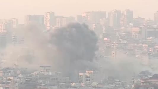 Photo: An Israeli airstrike targeted Dahiyeh