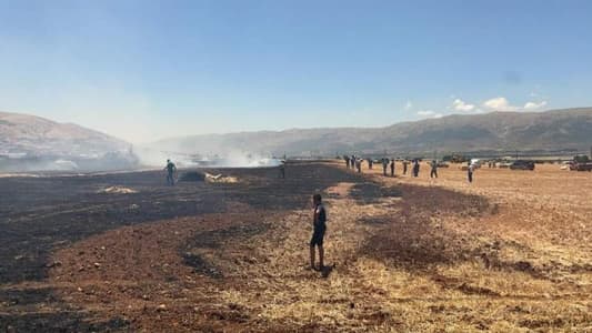 Massive fire breaks out in wheat plains between Gaza, Jib Jennin