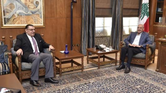 Berri broaches overall situation, bilateral relations with Egyptian Ambassador