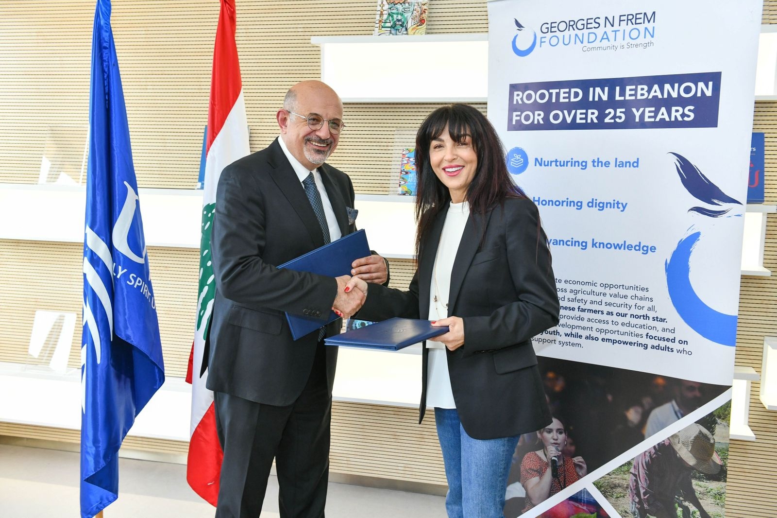 شراكة بين جامعة الروح القدس - الكسليك ومؤسسة جورج افرام لتعزيز فرص الطلاب