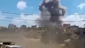 بالفيديو: غارة إسرائيلية على بلدة عيترون
