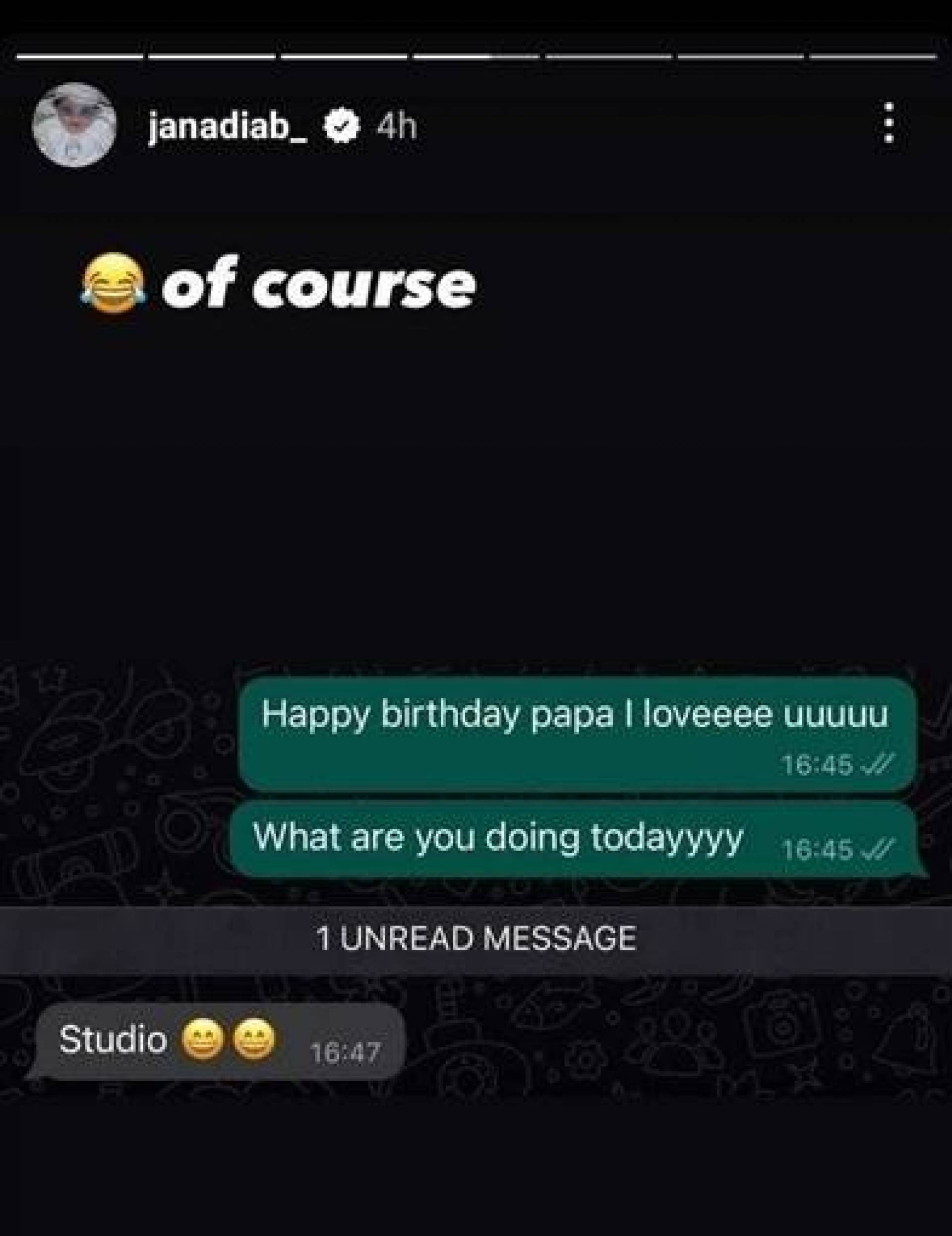 جنى عمرو دياب تكشف أين أمضى والدها يوم ميلاده