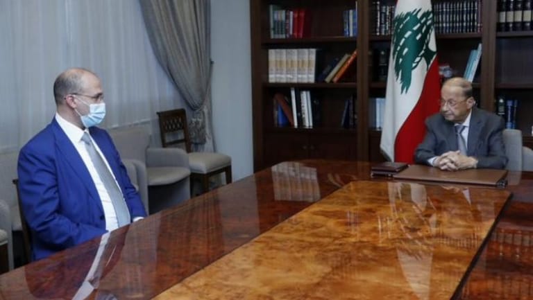 Aoun broaches health situation with Hassan
