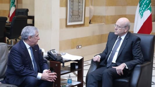 Mikati tackles developments with Italian Foreign Minister, Interior Minister