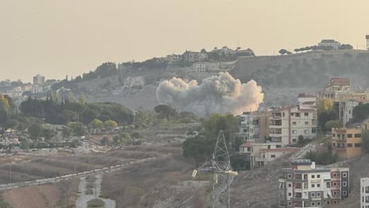 Photo: An airstrike targeted Al-Midan neighborhood in Nabatieh