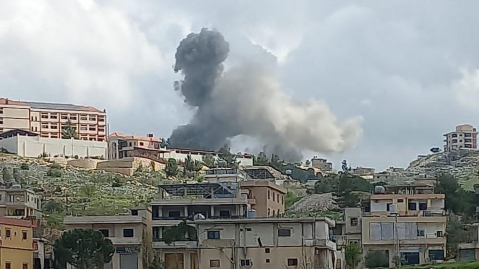 بالصّور: غارة إسرائيلية عنيفة على سحمر في البقاع الغربي