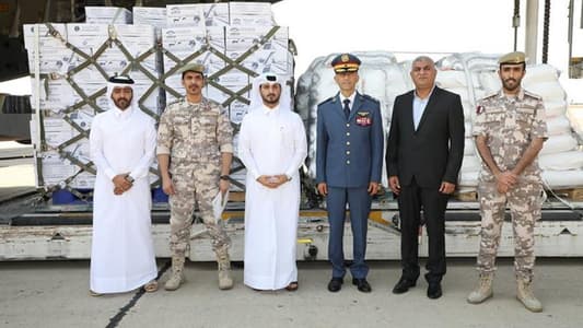 Arrival of fourth shipment of Qatari food aid to the Lebanese Army