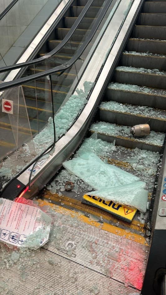 Photos: Missile shrapnel at a train station near Tel Aviv