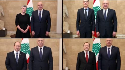 President Aoun receives credentials of four new ambassadors