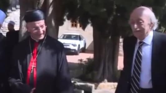 Patriarch Rahi arrived in Al-Mukhtara to meet former MP Walid Jumblatt and his son, MP Taymour Jumblatt