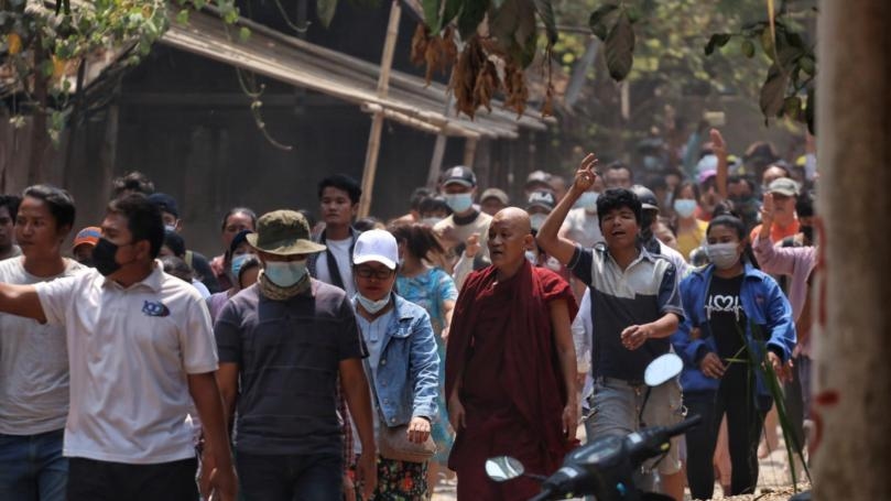 Myanmar Buddhist group signals break with authorities after bloody crackdown