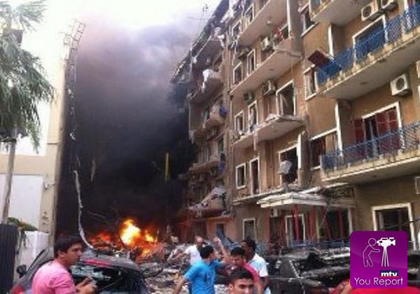 Ambulance vehicles are rushing to the explosion site