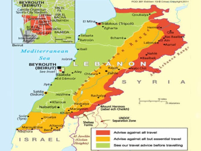 UK Issues New Travel Advice for Lebanon 