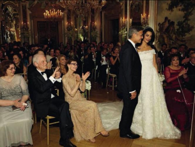 إليكم صور عرس كلوني وعلم الدين