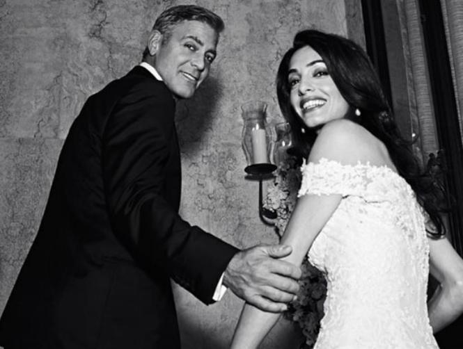 إليكم صور عرس كلوني وعلم الدين