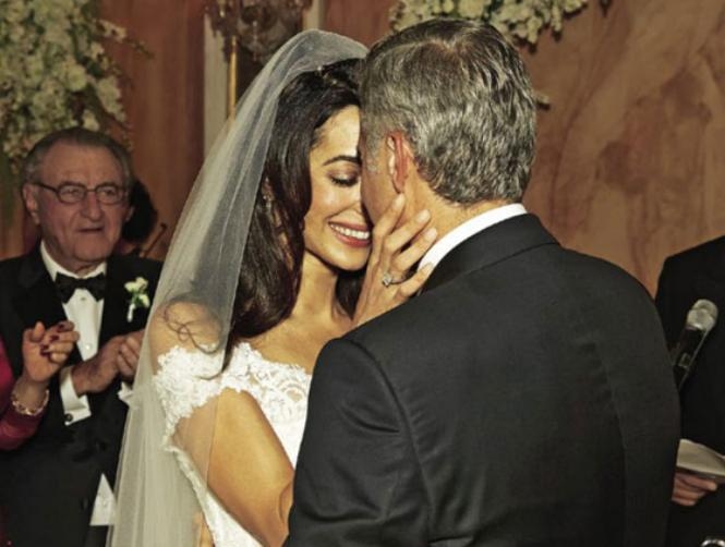 إليكم صور عرس كلوني وعلم الدين