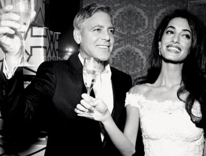 إليكم صور عرس كلوني وعلم الدين