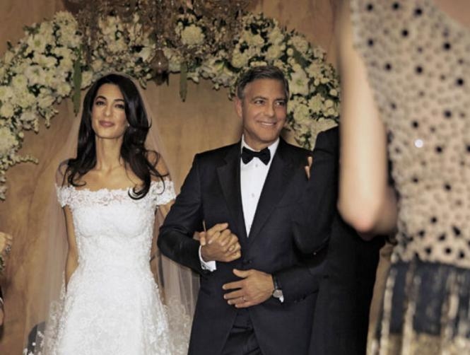 إليكم صور عرس كلوني وعلم الدين