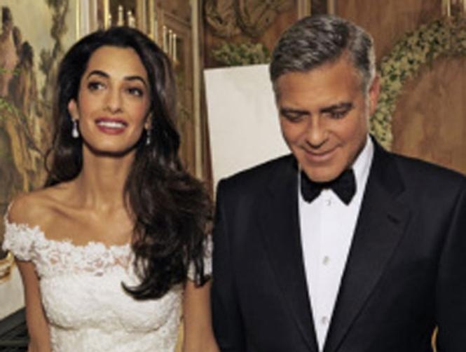 إليكم صور عرس كلوني وعلم الدين