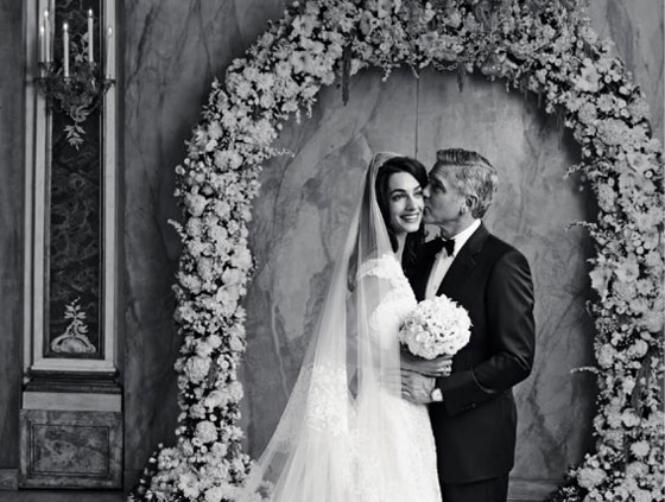 إليكم صور عرس كلوني وعلم الدين