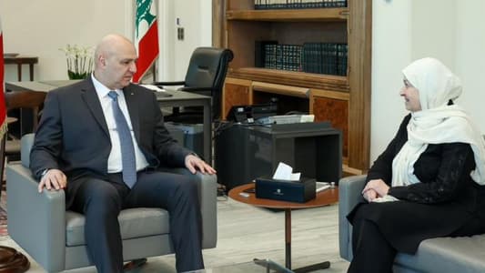 President Aoun receives former MP Bahia Hariri