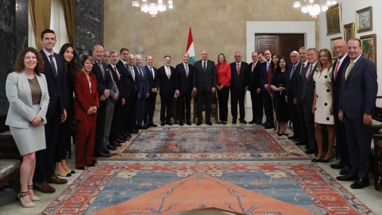 President Meets US Task Force: Lebanon Committed to Reforms and UN Resolution 1701