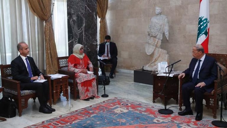 Aoun to Executive Director of UN Human Settlements Program: Lebanese will to face challenges is firm