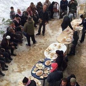 بالصور: دبكة على الثلج... والف مبروك!