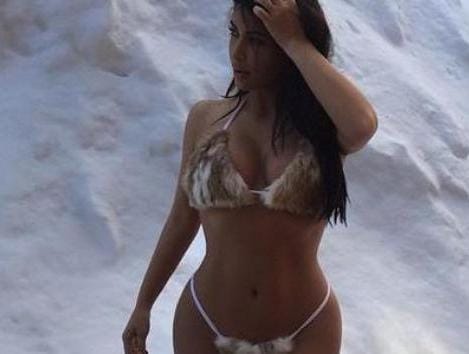 Kim Kardashian Stays Warm in "Furkini"