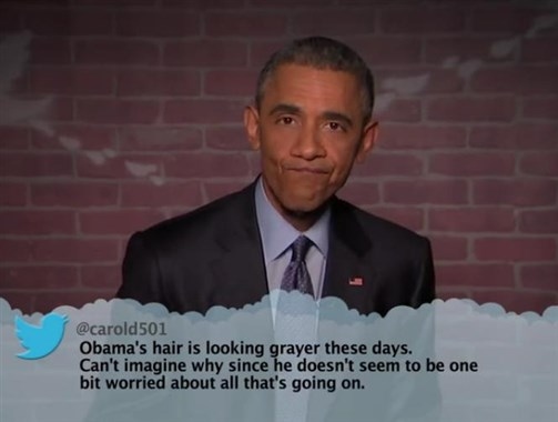 Obama Reads Mean Tweets about Himself on Kimmel