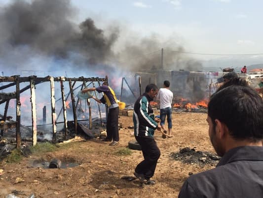 حريق يلتهم خيما للاجئين في عكار
