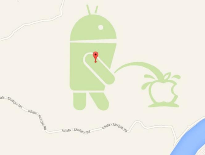 Footage: Android Pees on Apple 