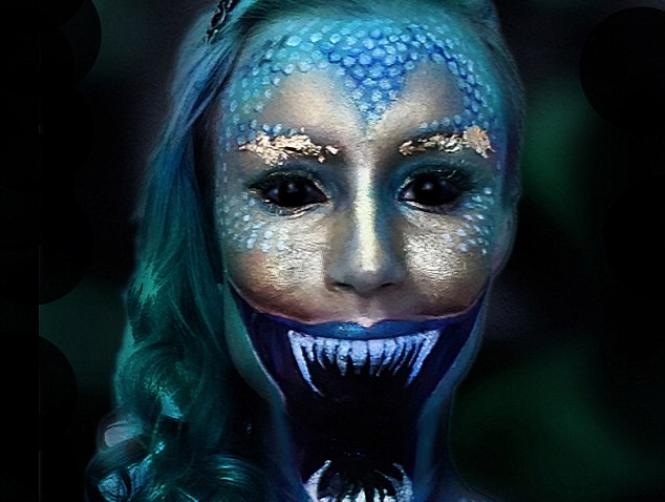 Footage: Make-Up Artist Turns Herself into Monsters, Aliens
