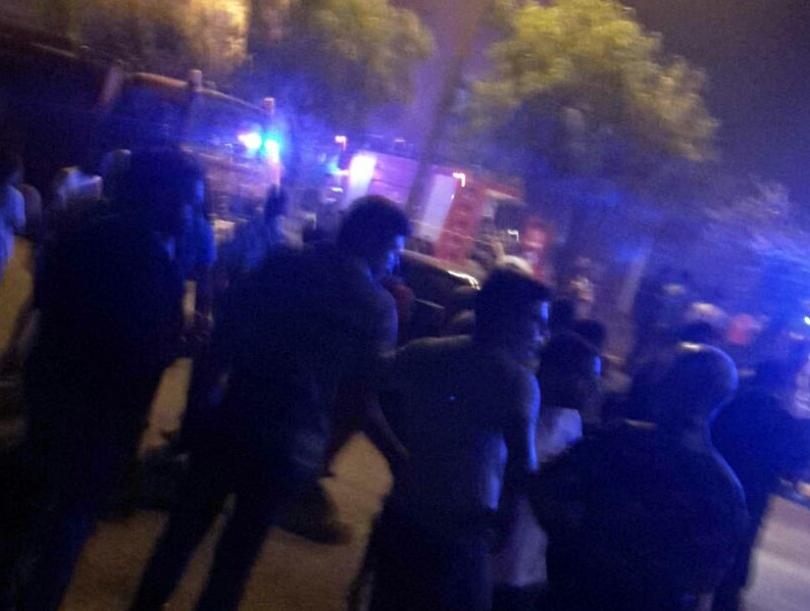 حريق هائل في ابي سمراء