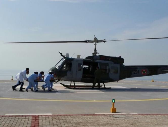 تدشين مهبط للطائرات المروحية في مستشفى المعونات
