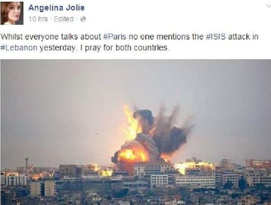 'Don't Forget about Beirut,' Angelina Jolie Mourns Burj al-Barajneh Attack Victims