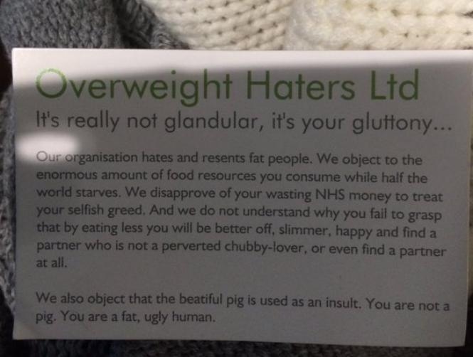 'You Are A Fat, Ugly Human' Cards Handed to Women on Subway