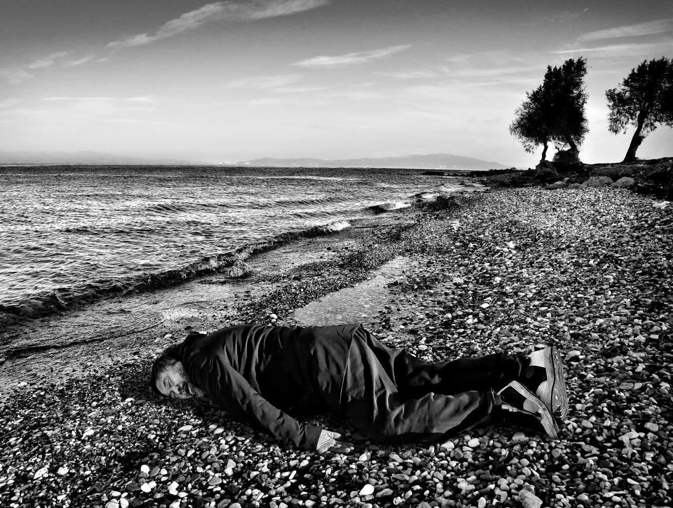 Ai Weiwei Poses as Drowned Syrian Child Aylan Kurdi