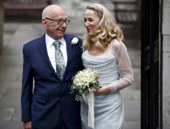 Rupert Murdoch, Jerry Hall celebrate marriage at London church