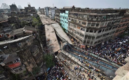 India overpass collapse kills 14; scores feared trapped