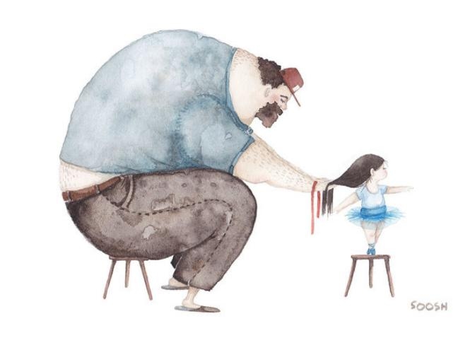 Artist Illustartes The Kind Of Father She Wishes She’d Had