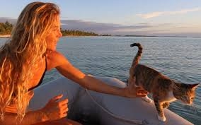Woman Sails around The World on Boat with Pet Cat