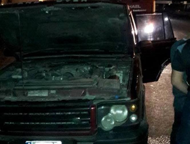 إحتراق مقدّمة سيارة رانج روفر