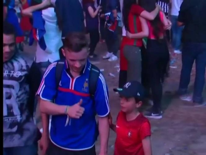 Watch: Young Portuguese Fan Consoles Crying Frenchman